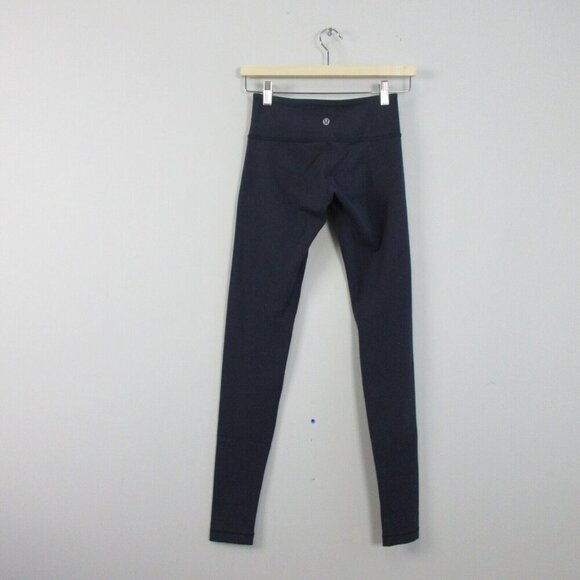 Lululemon Low Rise Ankle Leggings Women's 4 Navy Blue Stretch Workout Yoga 216 - Picture 2 of 12